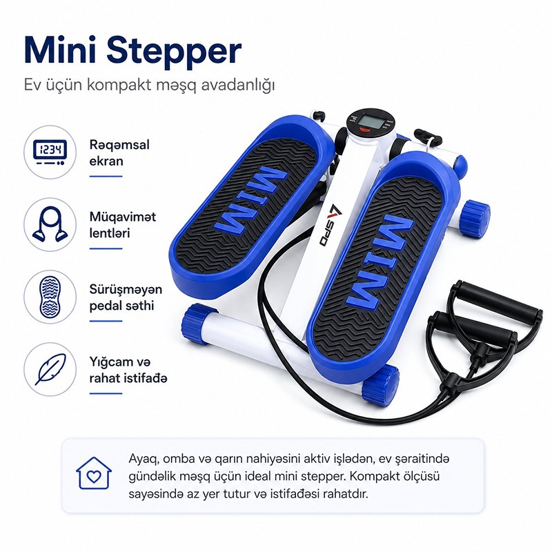 ASPO Elastik Bandlı Hidravlik Stepper Mini Step